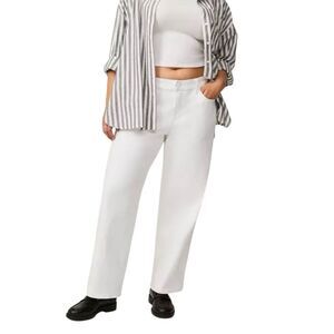Torrid White Perfect Wide-Leg Mid-Rise Jeans